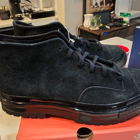 CONVERSE MENS'S CHUCK 70 MID CHUKKA NATIONAL SUEDE BLACK A16370C SIZE US 10 NEW - Picture 7 of 16
